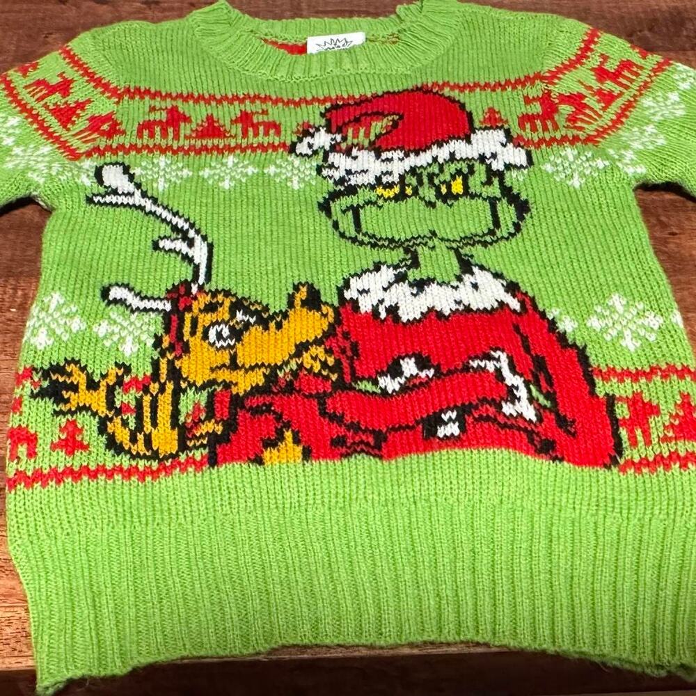 The Grinch Grinch and Max Green Christmas Sweater 2T Dr. Seuss